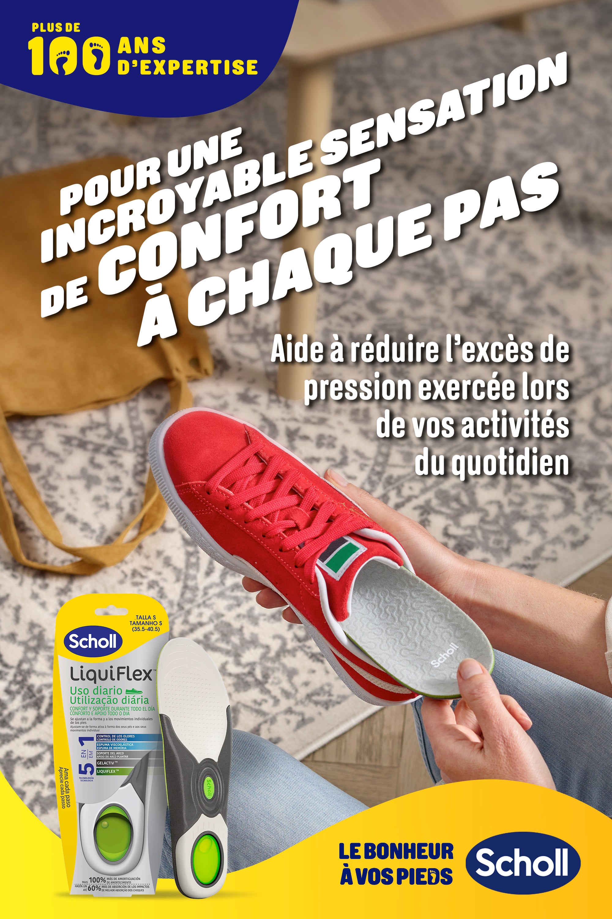 Semelles Scholl LiquiFlex Soutien Quotidien Femmes Pointure 35.5 40.5