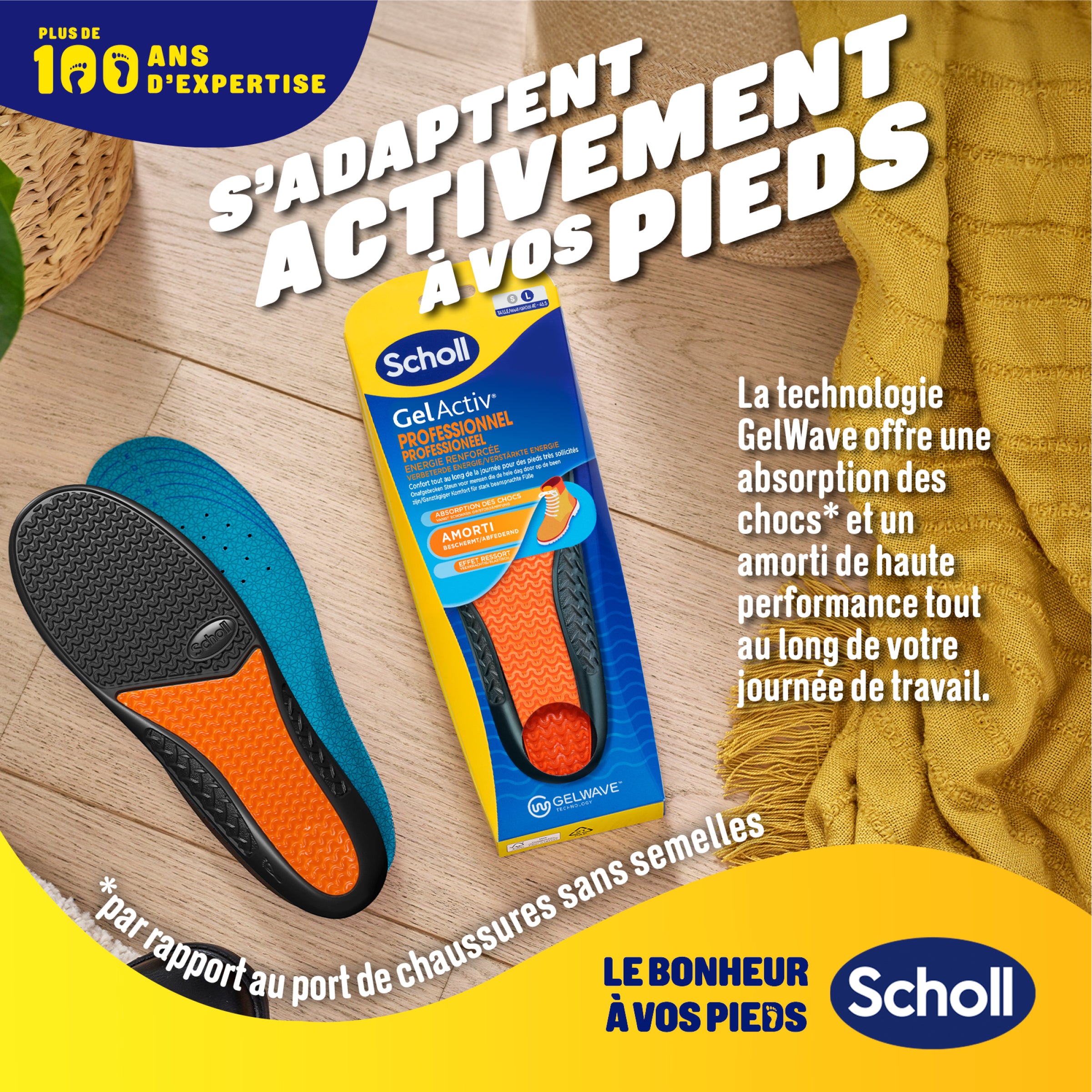 Semelles Scholl GelActiv Professionnel Pointure 40 46.5